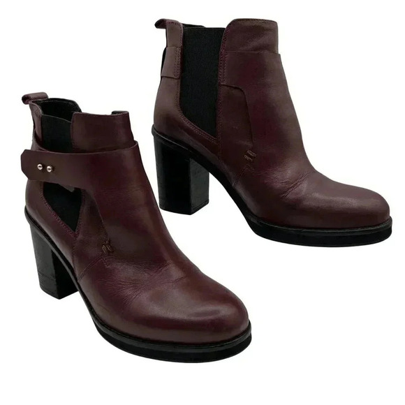 Office London Women's Size 39/*.5 Black Leather Pull On Ankle Boots Made in Spai - Picture 2 of 15